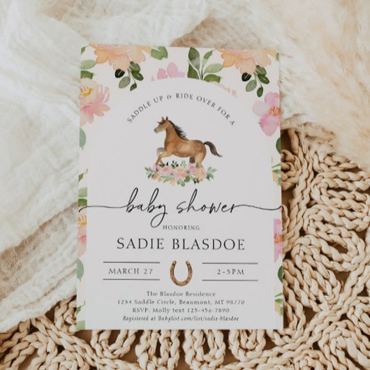 Invitation Baby shower Cheval