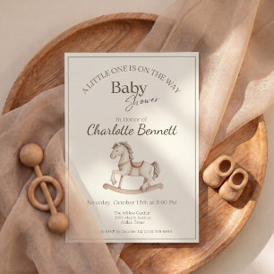 Invitation Baby Shower Cheval à Bascule Vintage