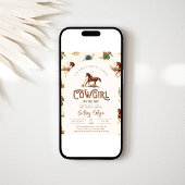 Invitation Baby shower Cheval Cowgirl