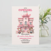 Invitation Baby shower Cheval de fille (Debout devant)
