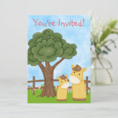 Invitation Baby shower Cheval Personnalisé ~ Fille (Debout devant)