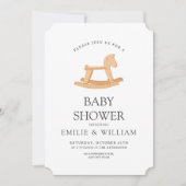 Invitation Baby shower Cheval-Roche, Minimaliste (Devant)