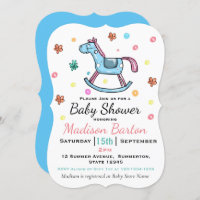 Baby shower Cheval Rose et Bleu Cute