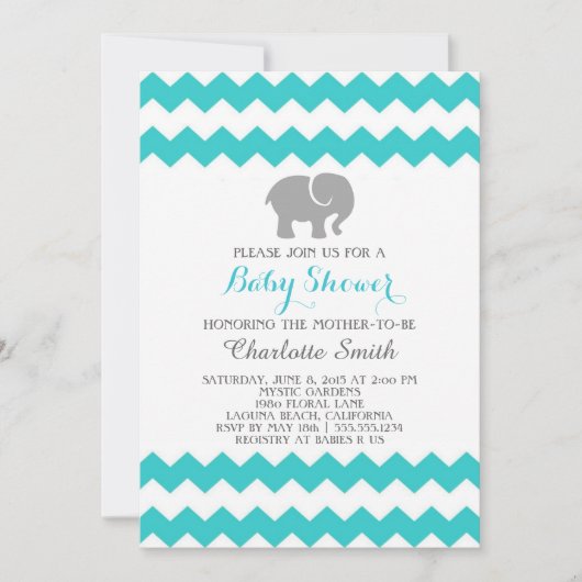 Invitation Baby shower Chevron (Devant)