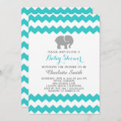 Invitation Baby shower Chevron (Devant / Derrière)