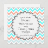 Invitation Baby shower Chevron (Devant / Derrière)