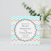 Invitation Baby shower Chevron (Debout devant)