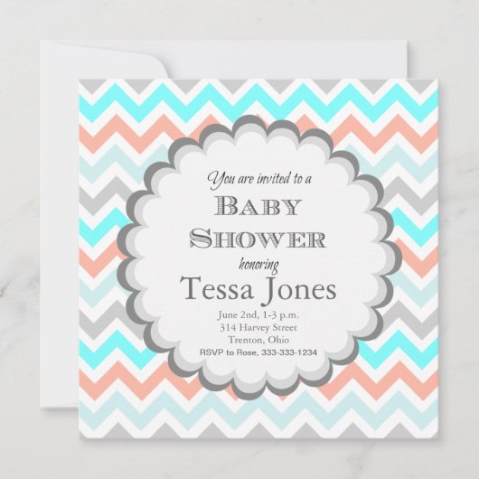 Invitation Baby shower Chevron (Devant)