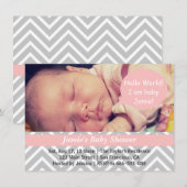 Invitation Baby shower Chevron Gray and White (Devant / Derrière)