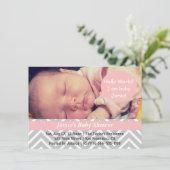 Invitation Baby shower Chevron Gray and White (Debout devant)