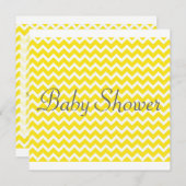 Invitation Baby shower Chevron jaune - Unisex (Devant / Derrière)