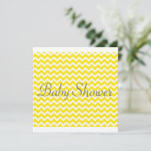 Invitation Baby shower Chevron jaune - Unisex (Debout devant)