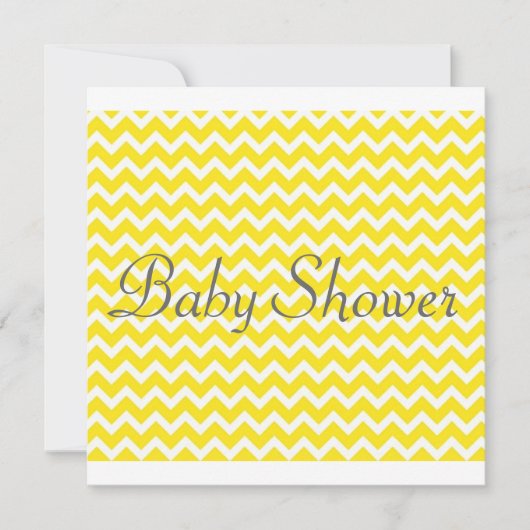 Invitation Baby shower Chevron jaune - Unisex (Devant)