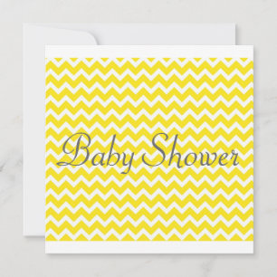 Invitation Baby shower Chevron jaune - Unisex