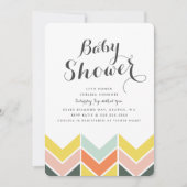 Invitation Baby shower Chevron joyeux (Devant)