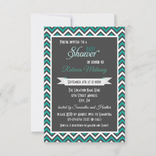 Invitation Baby Shower Chevron Sarcelle - 3x5