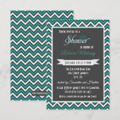 Invitation Baby Shower Chevron Sarcelle - 3x5 (Devant / Derrière)