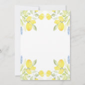 Invitation Baby shower chic aux citrons aquarelles (Dos)