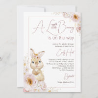Baby shower chic Blush Boho Floral Bunny