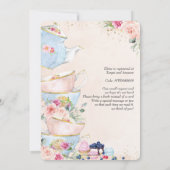 Invitation Baby shower Chic Blush Floral High Tea Party (Dos)