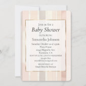 Invitation Baby shower Chic Blush Rose Stripes (Devant)