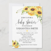 Invitation Baby shower chic boho fleuri et romantique (Devant)