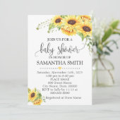 Invitation Baby shower chic boho fleuri et romantique (Debout devant)