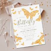 Invitation Baby shower chic Boho Whimsical Gold Butterfly