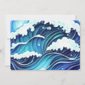 Invitation Baby shower Chic Coastal Waves (Dos)