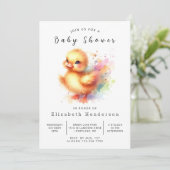 Invitation Baby shower Chic Custom Duck (Debout devant)