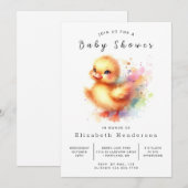 Invitation Baby shower Chic Custom Duck (Devant / Derrière)