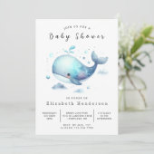 Invitation Baby shower Chic Custom Whale (Debout devant)