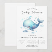 Invitation Baby shower Chic Custom Whale (Devant / Derrière)