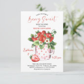Invitation Baby shower chic de baies sucrées (Debout devant)