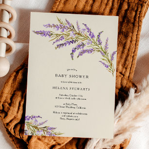 Invitation Baby shower chic de lavande d'automne