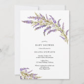 Invitation Baby shower chic de lavande d'automne (Devant)