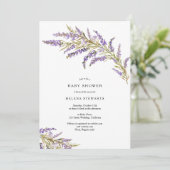 Invitation Baby shower chic de lavande d'automne (Debout devant)