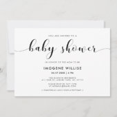 Invitation Baby shower chic élégant (Devant)