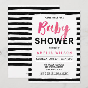 Invitation Baby shower chic en noir et blanc