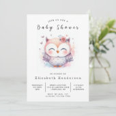 Invitation Baby shower Chic Enchanted Owl (Debout devant)