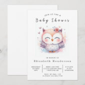 Invitation Baby shower Chic Enchanted Owl (Devant / Derrière)