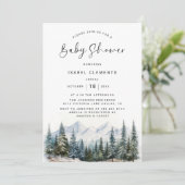Invitation Baby shower chic hiver & moderne Script (Debout devant)