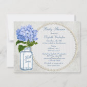 Invitation Baby shower chic minable de pot et d'hortensia de (Dos)