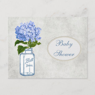Invitation Baby shower chic minable de pot et d'hortensia de
