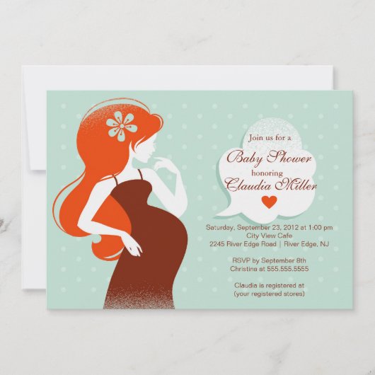 Invitation Baby shower Chic Modern de maman enceinte (Devant)