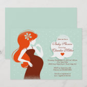 Invitation Baby shower Chic Modern de maman enceinte (Devant / Derrière)