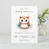 Invitation Baby shower Chic Online Owl (Debout devant)