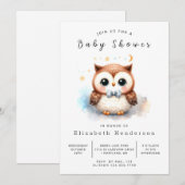 Invitation Baby shower Chic Online Owl (Devant / Derrière)