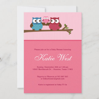 Invitation Baby shower Chic Owls