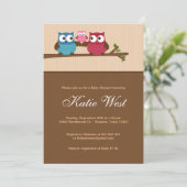 Invitation Baby shower Chic Owls (Debout devant)
